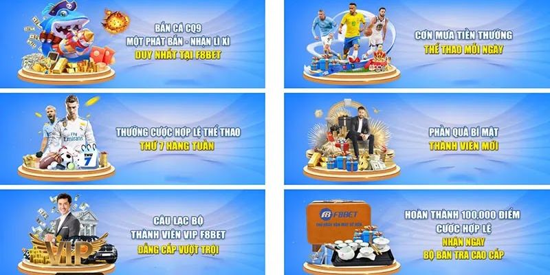 Tổng hợp khuyến mãi F8BET - Ưu đãi hấp dẫn, thưởng đăng ký và hoàn trả tiền cược